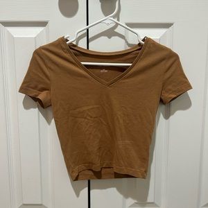 Brown cropped top
